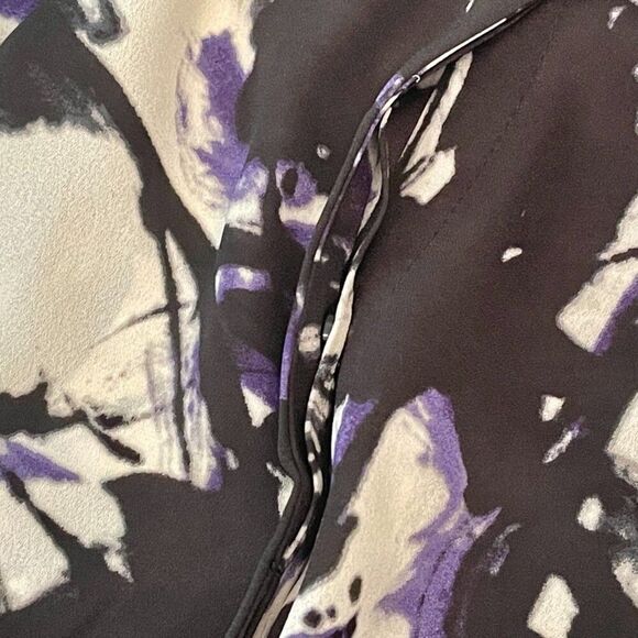 Simply Vera Vera Wang | NWT Petite Purple, Black, & White Button Down Top | PXL - Picture 5 of 9